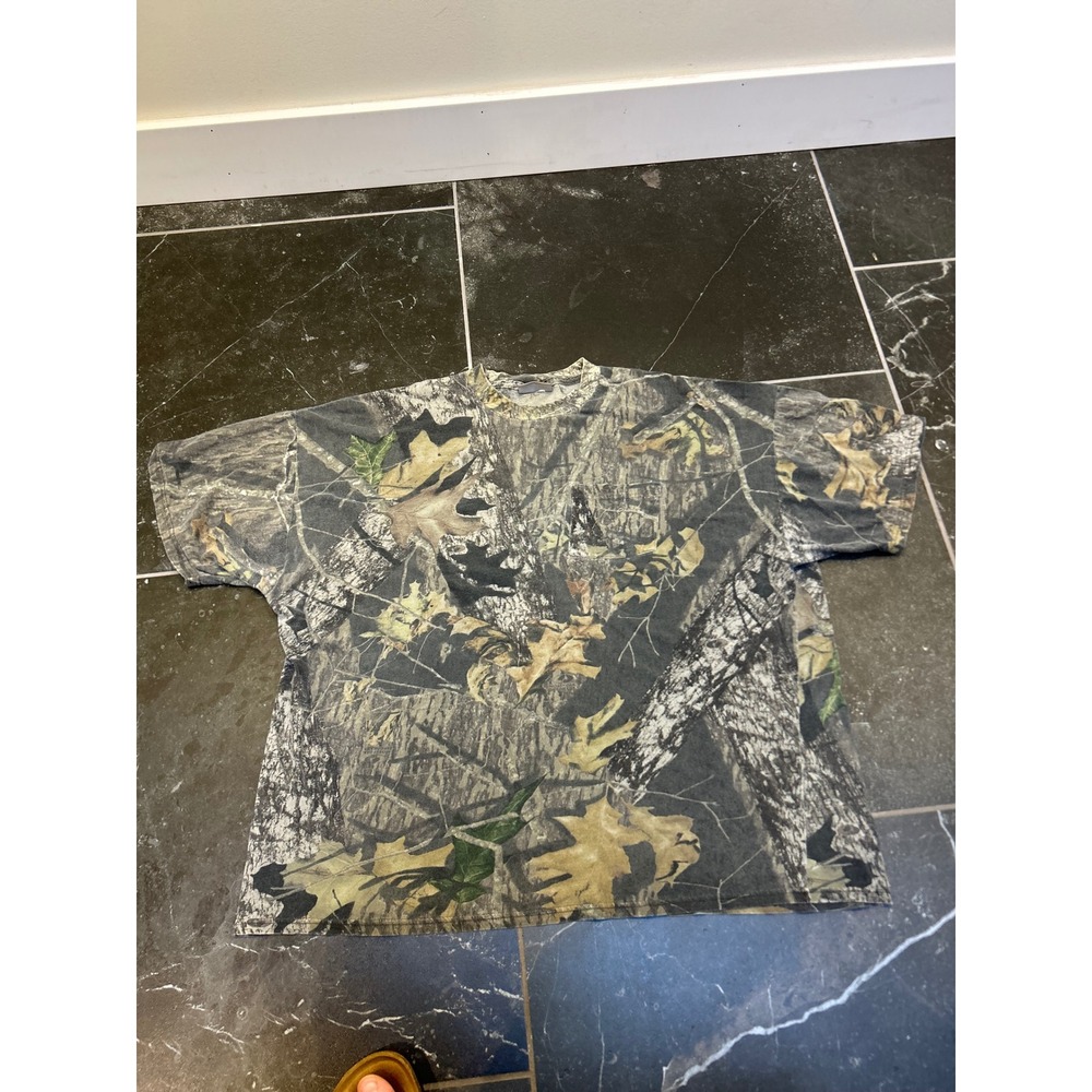 Jerzees Outdoors Mens XXL Camo T-Shirt Real Tree Oak Leaf Hunting Tee Green